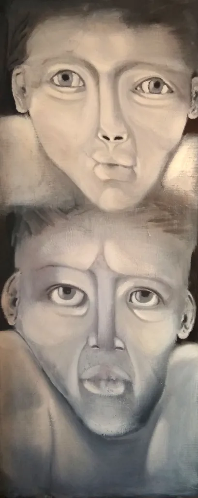 Attesa. Cm 80 x 205. Acrilico su tela.