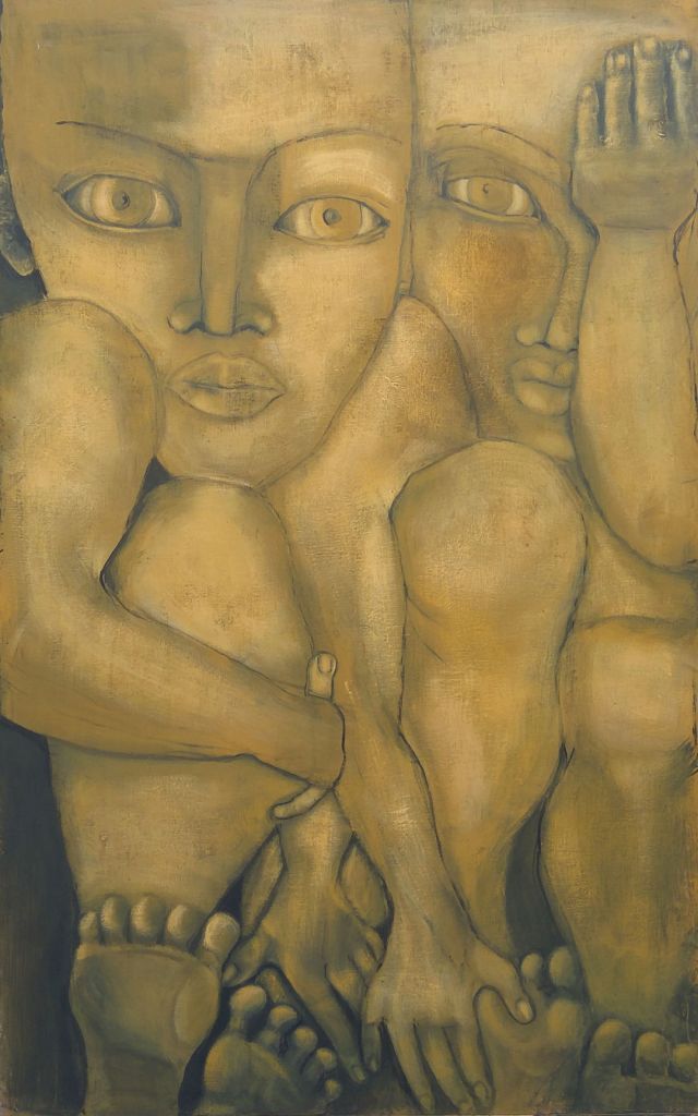 Gemelli. Cm 100 x 150. Acrilico su tela.